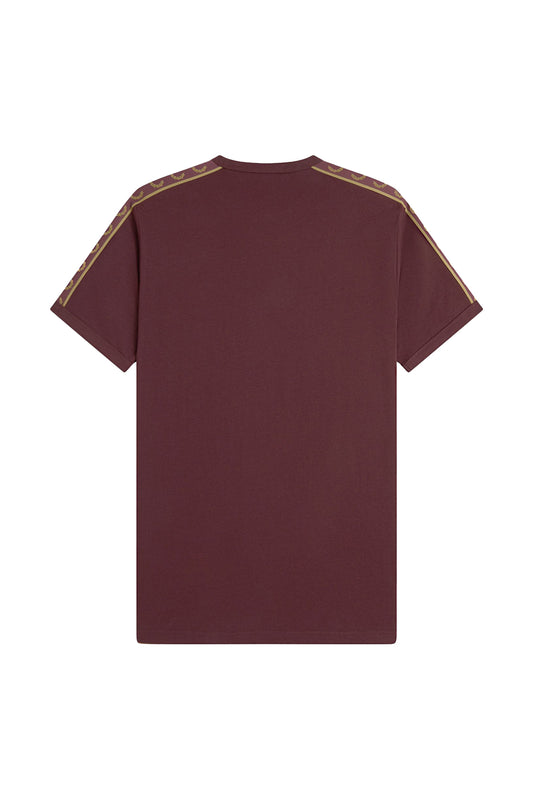 Fred Perry Contrast Tape Ringer Tee Oxblood/Champagne