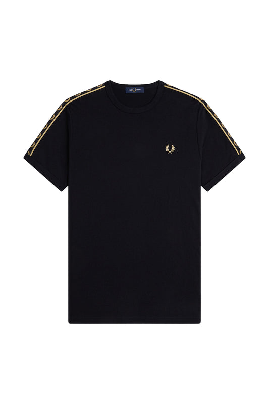 Fred Perry Contrast Tape Ringer Tee Black/Champagne
