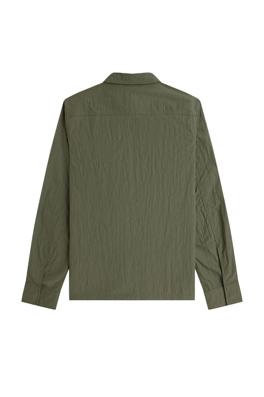 Fred Perry Zip Thru Overshirt Court Green