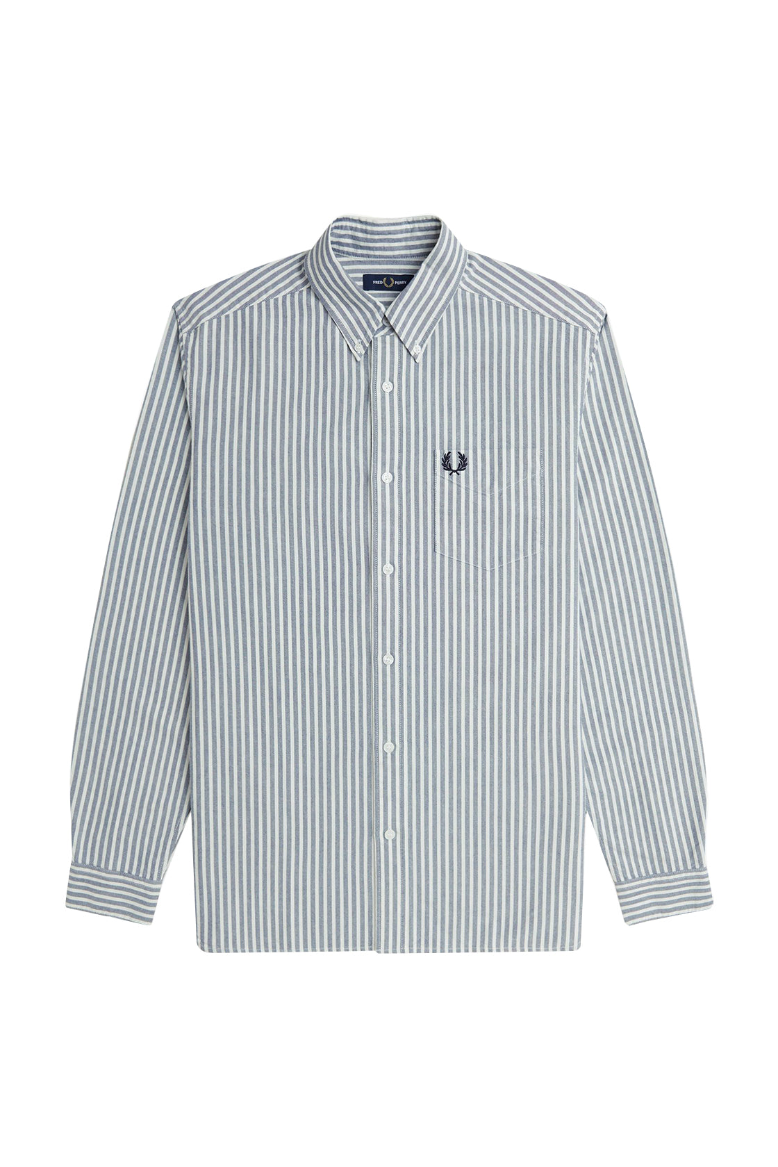 Fred Perry Striped Oxford LS Shirt Tennis Blue
