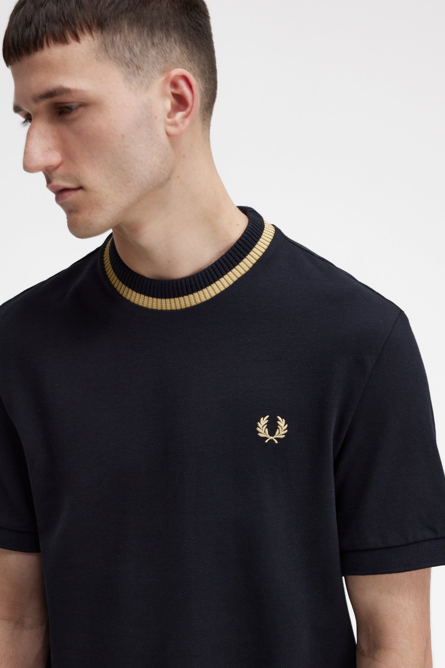 Fred Perry CN Pique SS Tee Black