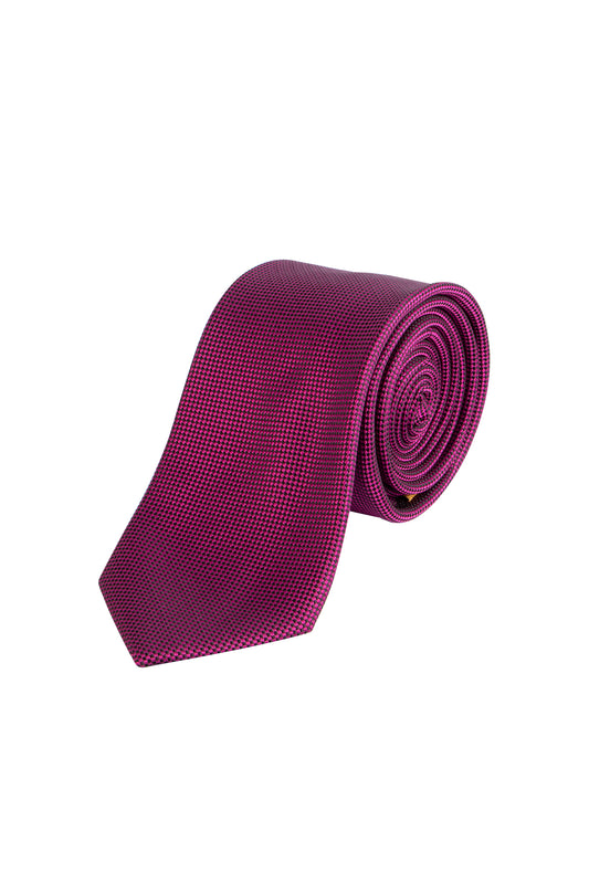 Carlo Visconti Plum Self Pattern Tie 7cm