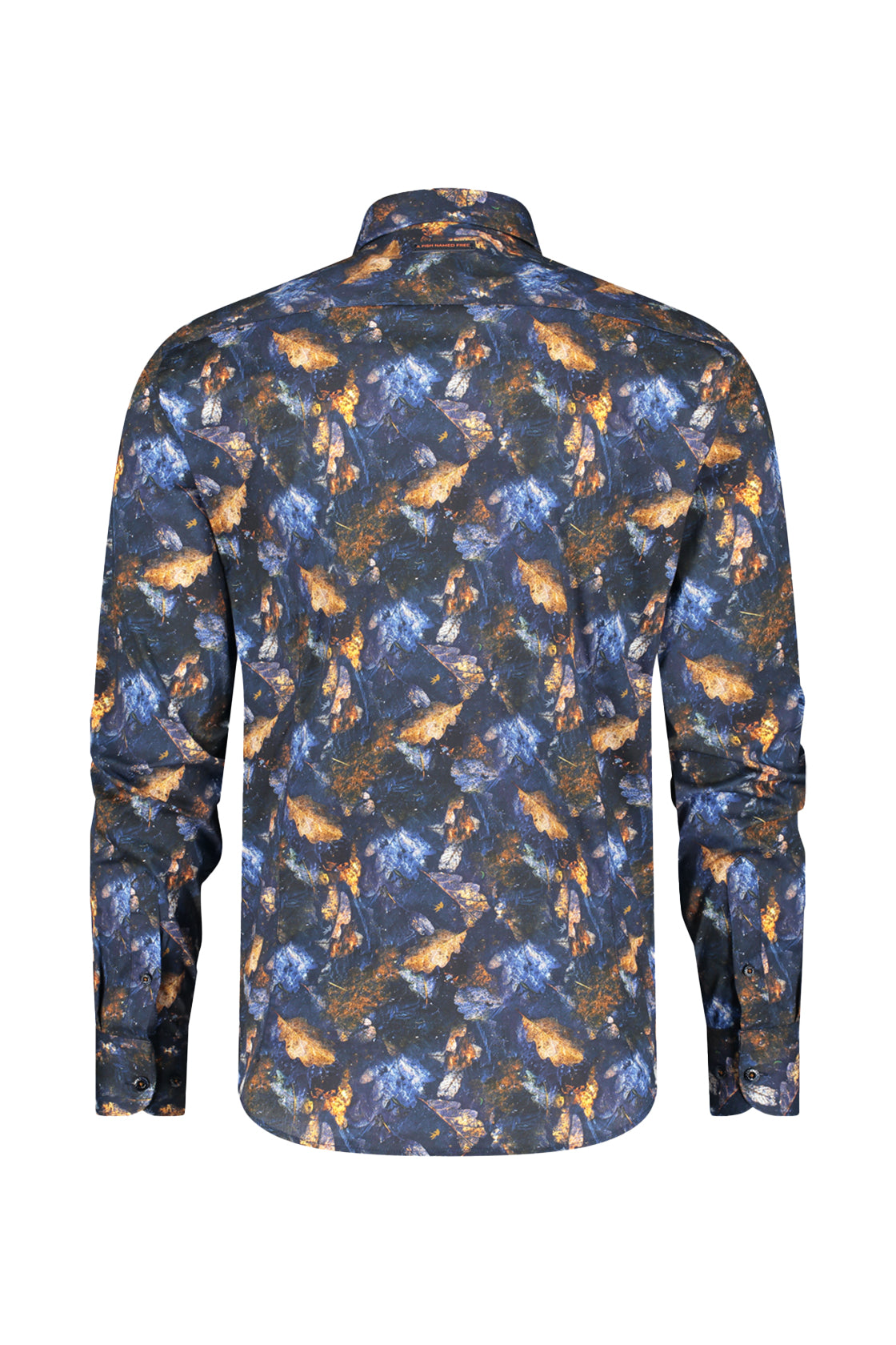A Fish Named Fred Autumn Leaves Shirt Navy