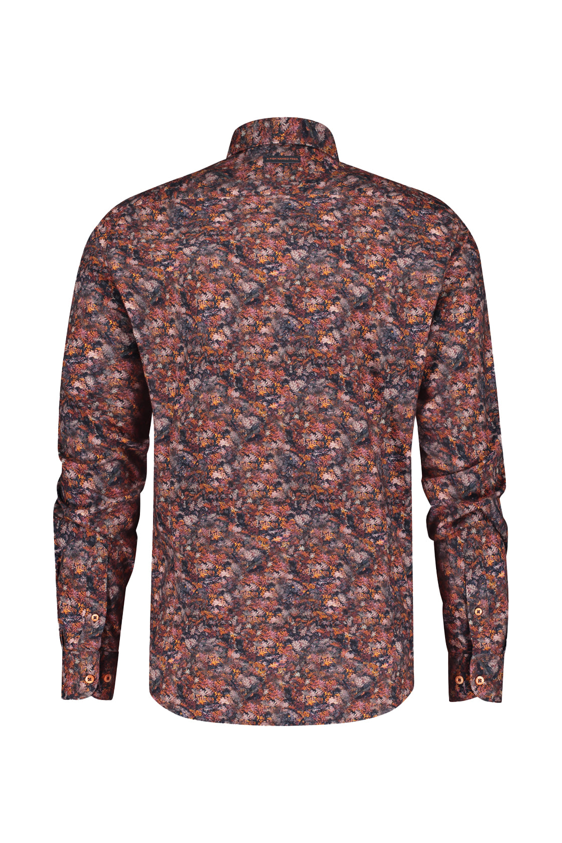 A Fish Named Fred Forest Leaves Shirt Burgundy