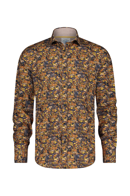 A Fish Named Fred Forest Leaves Shirt Gold Yellow