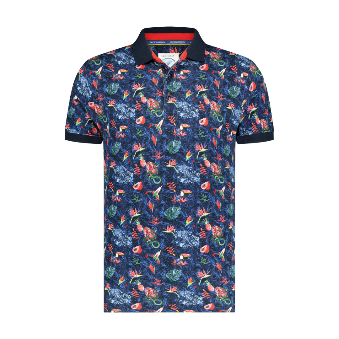 A Fish Named Fred Jungle Polo Navy