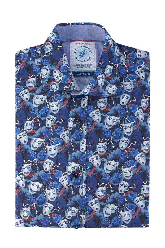 A Fish Named Fred Masks Shirt Red/Blue