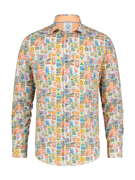 A Fish Named Fred Poststamps Casual Shirt Multi