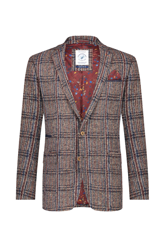 A Fish Named Fred Tweed Look Blazer Red / Navy