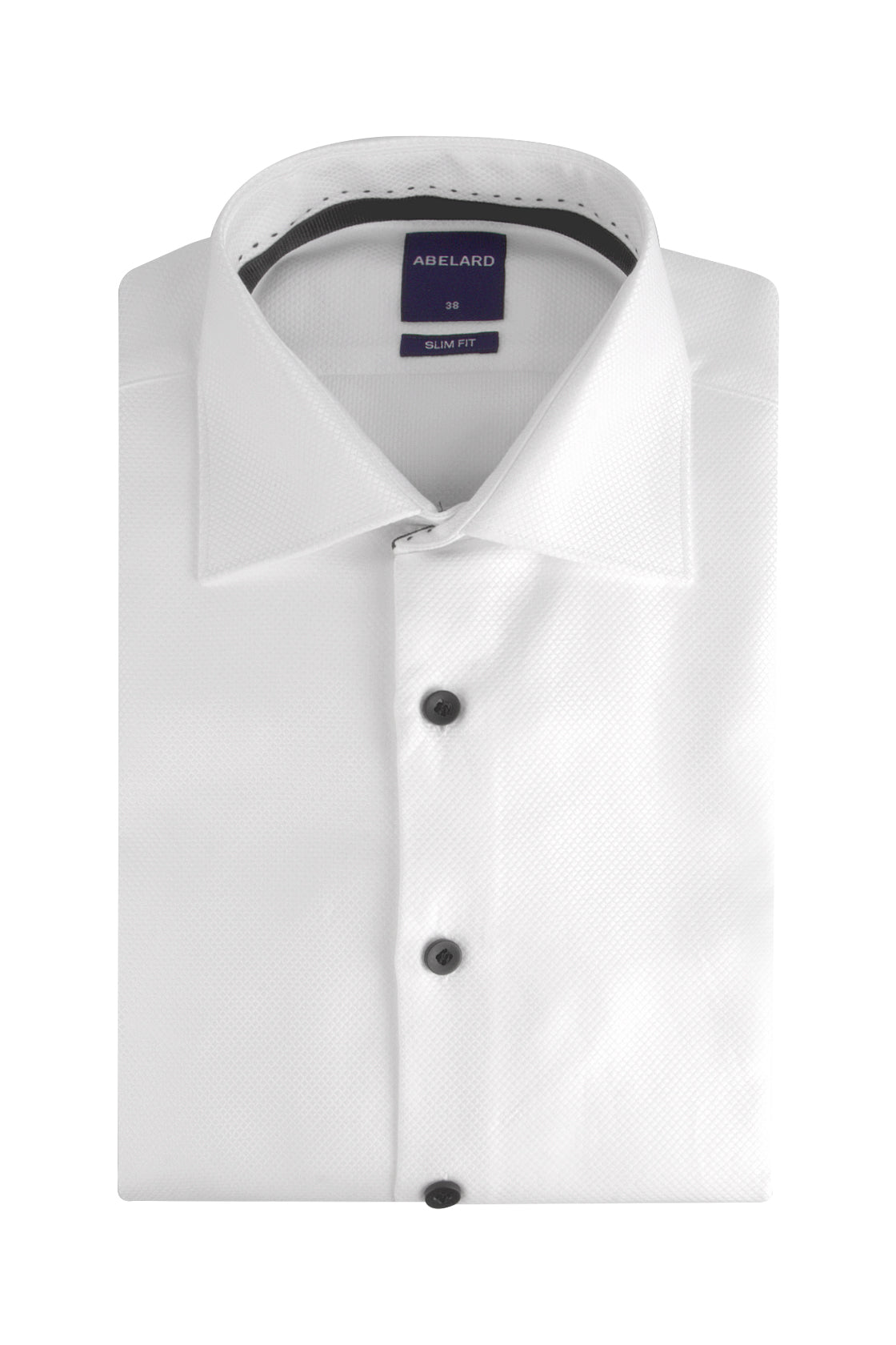 Abelard Buttone Nero Evening Slim Shirt White