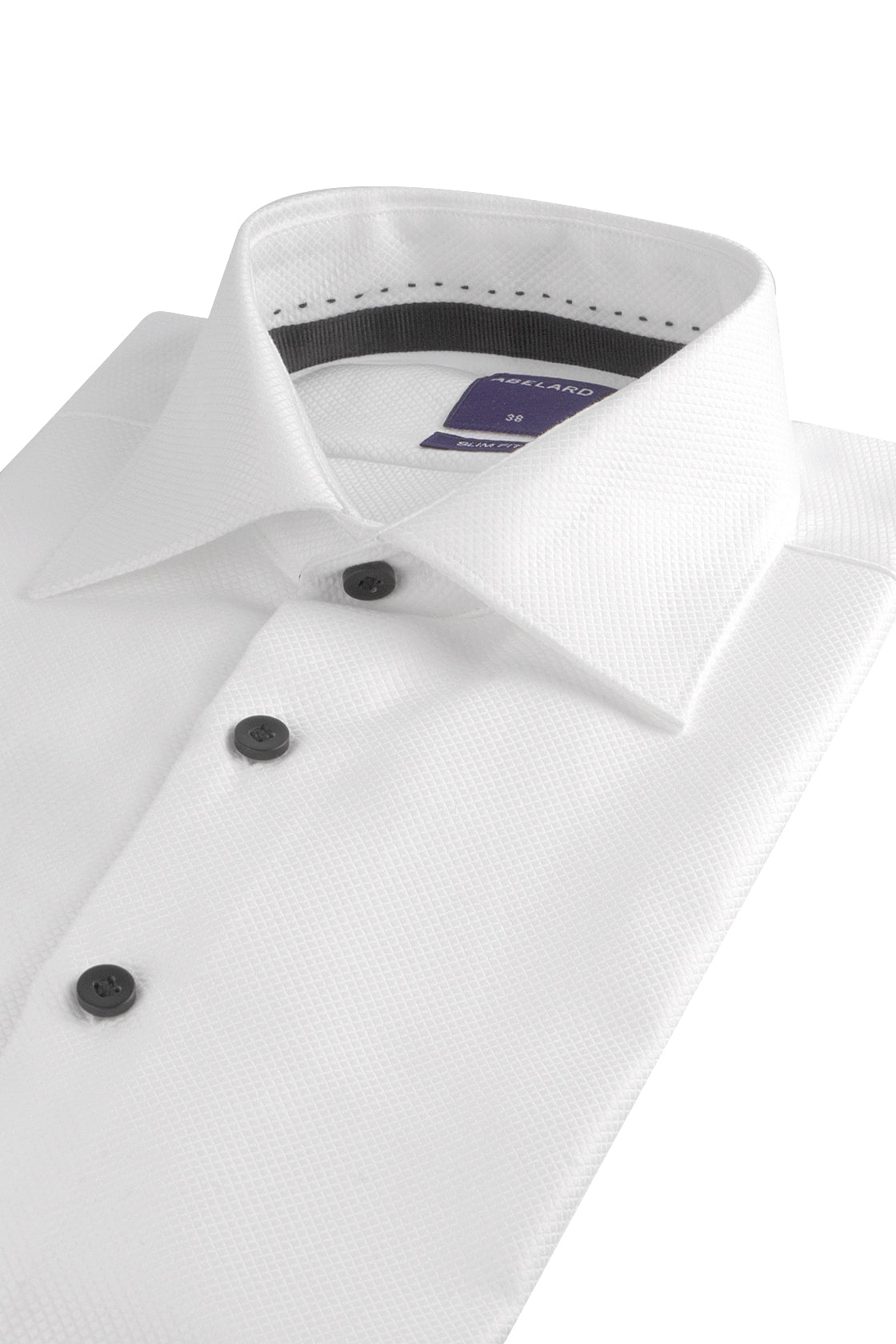 Abelard Buttone Nero Evening Slim Shirt White
