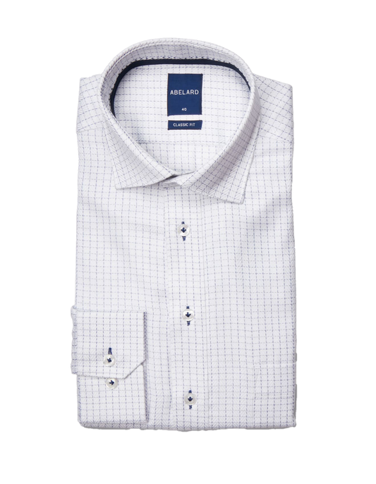 Abelard Classic Single Cuff Check Shirt Navy/White