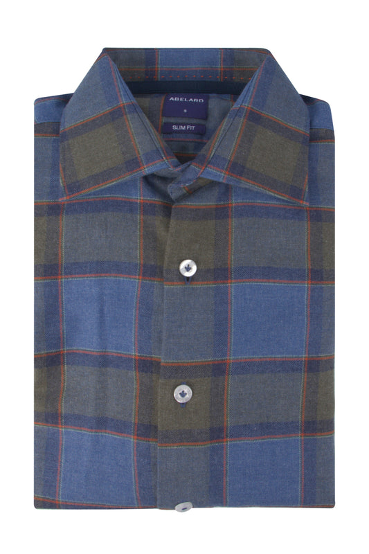 Abelard Sardinia Check Slim Shirt Orange Multi