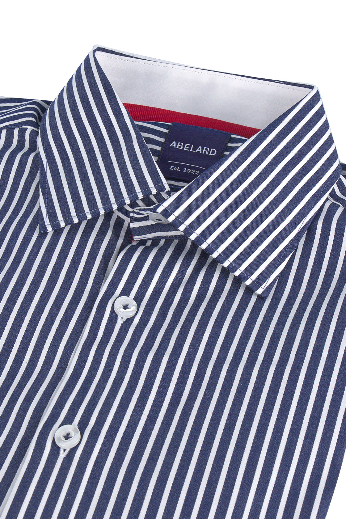 Abelard Slim Single Cuff Stripe Shirt Navy/White