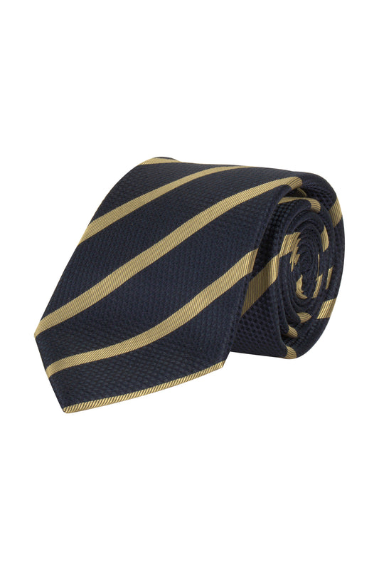 Abelard Stripe Silk Tie Yellow