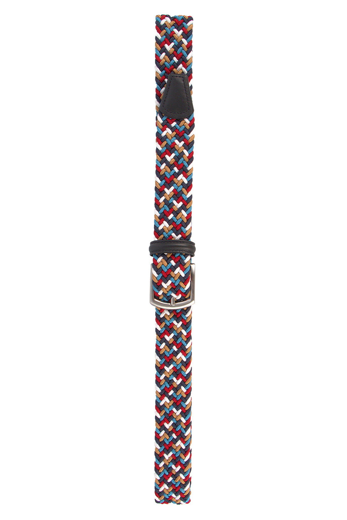 Anderson's Multi Col. Elastic Woven Belt Navy Multi