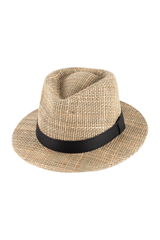 Avenel Fully Lined Seagrass Fedora Natural