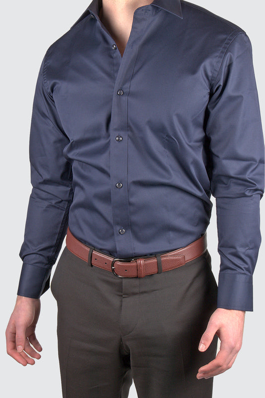 Boston Liberty Business LS Single Cuff Shirt Navy