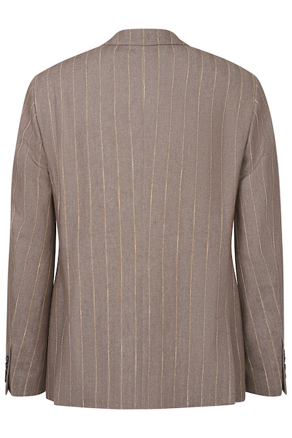 Bugatti Double Breasted Stripe Sportscoat Dark Beige