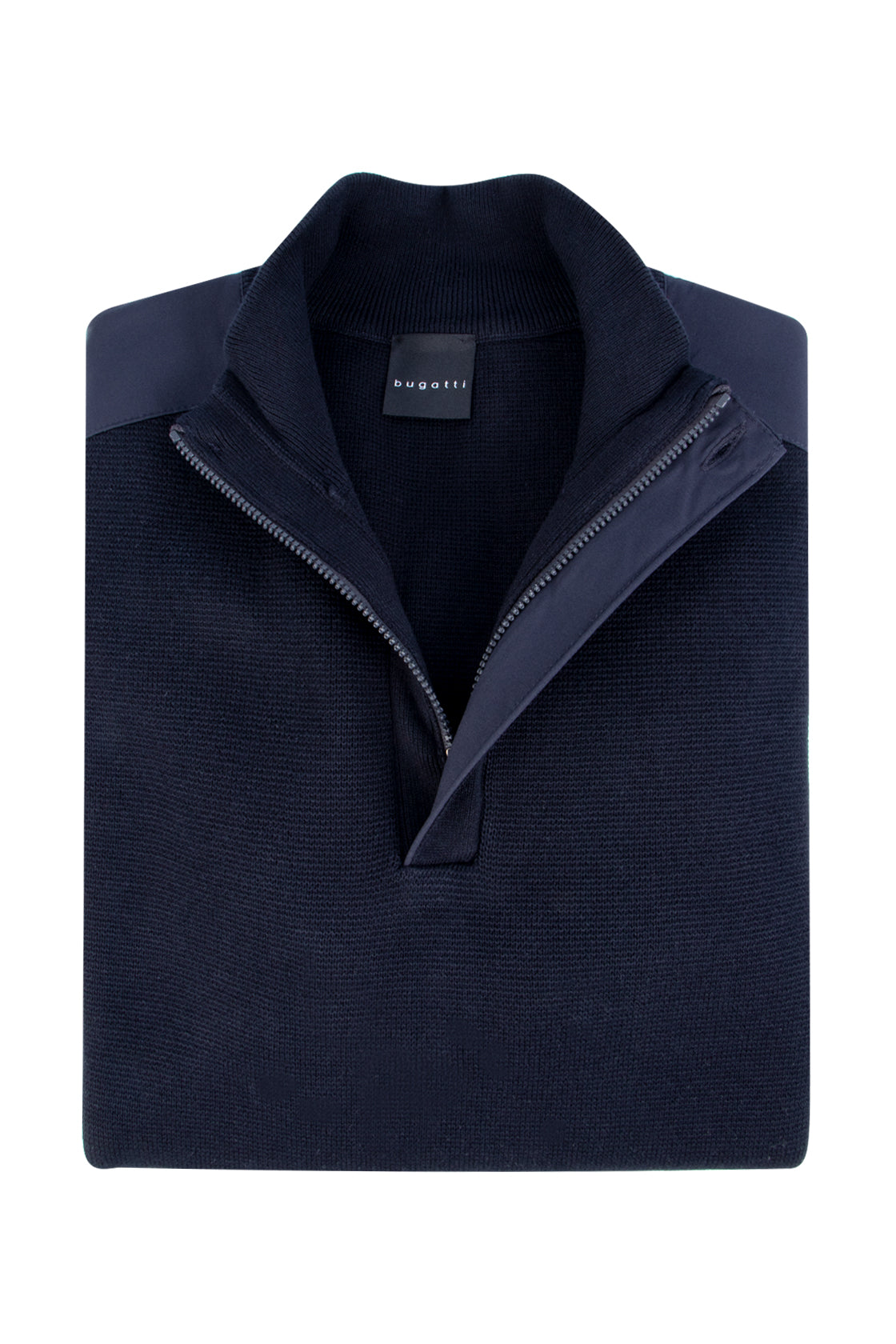 Bugatti 1/4 Zip Knit Navy