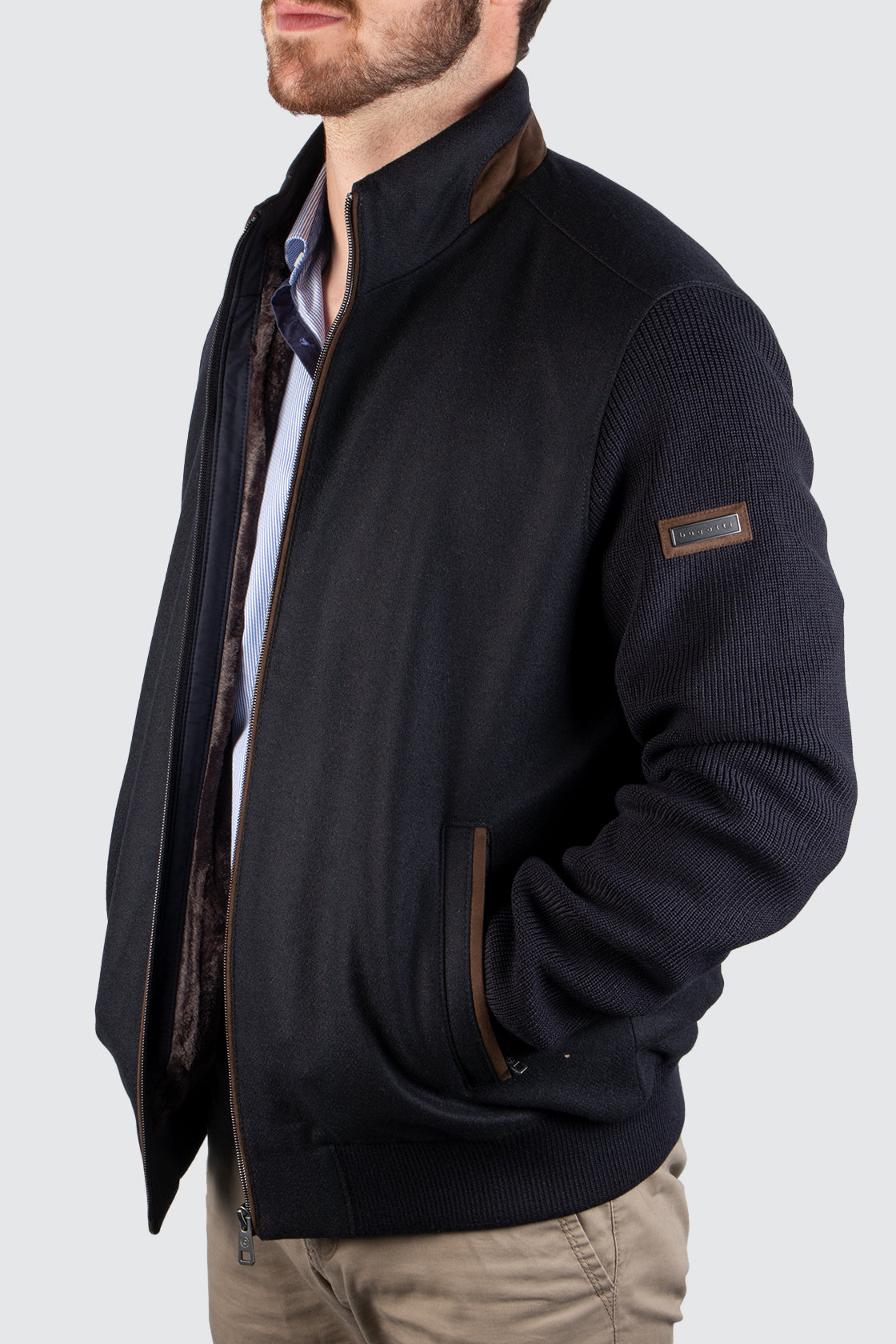 Bugatti Full Zip Knit Jacket Navy