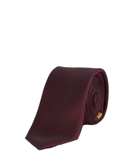 Carlo Visconti Burgundy Self Pattern Tie