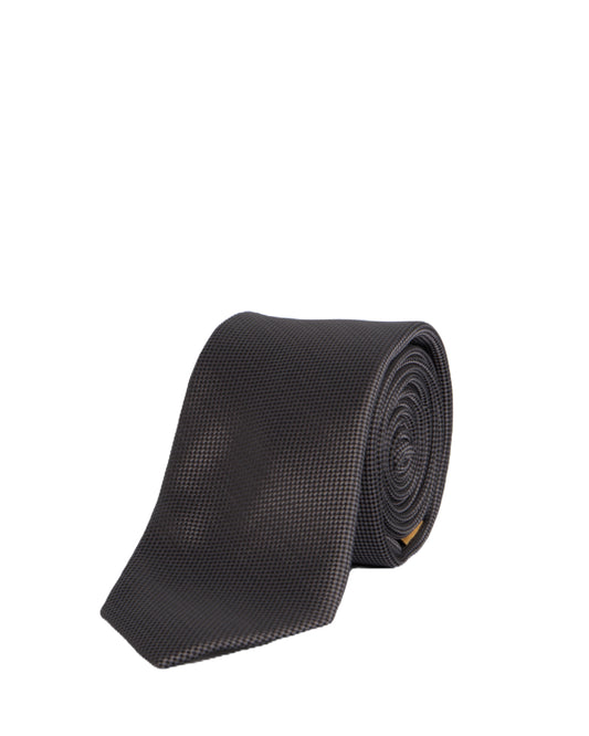 Carlo Visconti Charcoal Self Pattern Tie 7cm