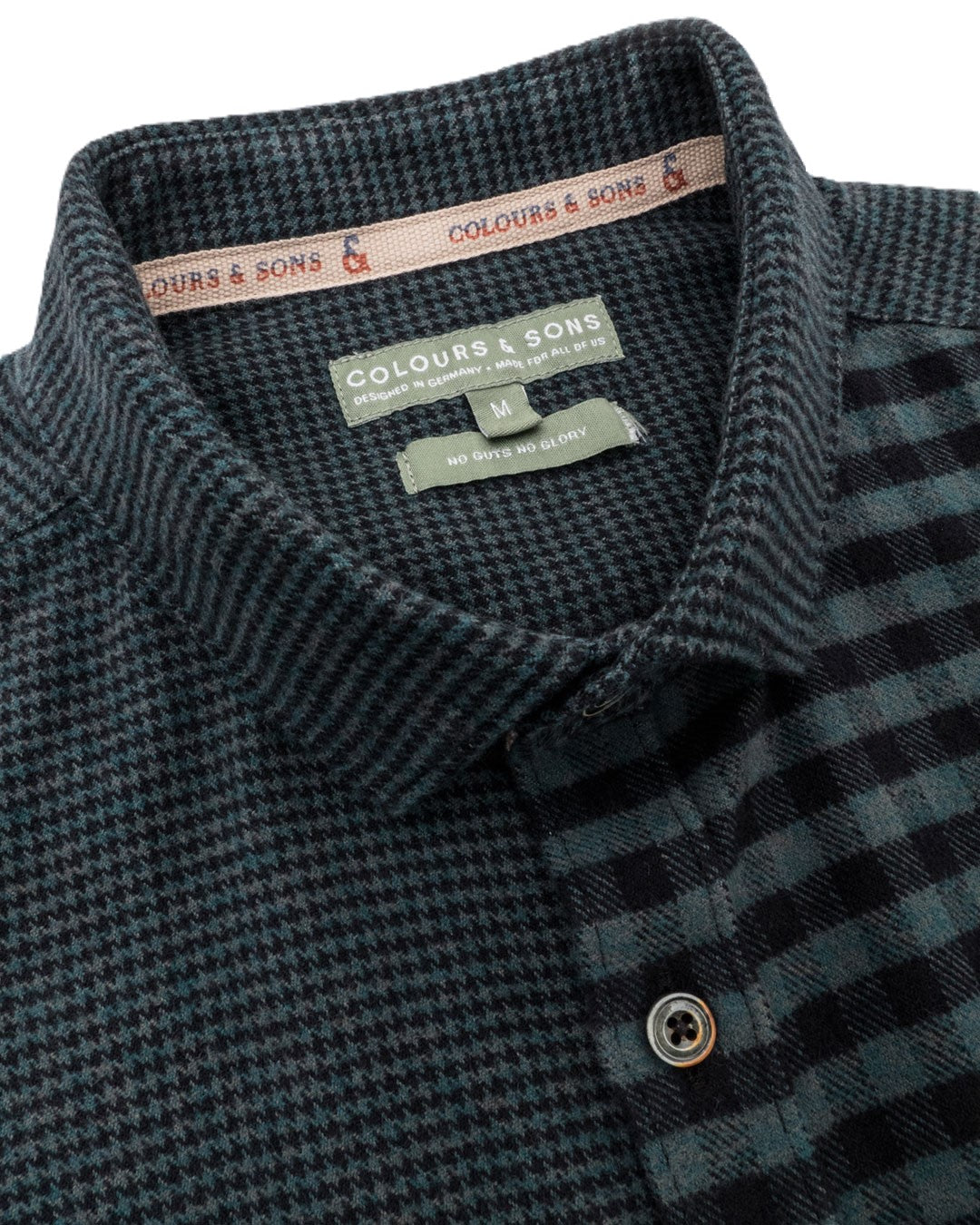 Colours & Sons Colourblock Cotton Shirt Green