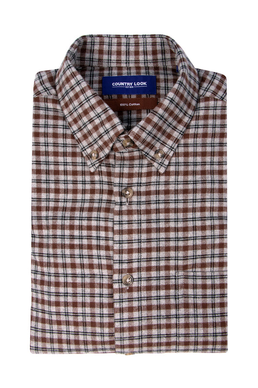 Country Look Galway Warm Cotton Shirt Brown