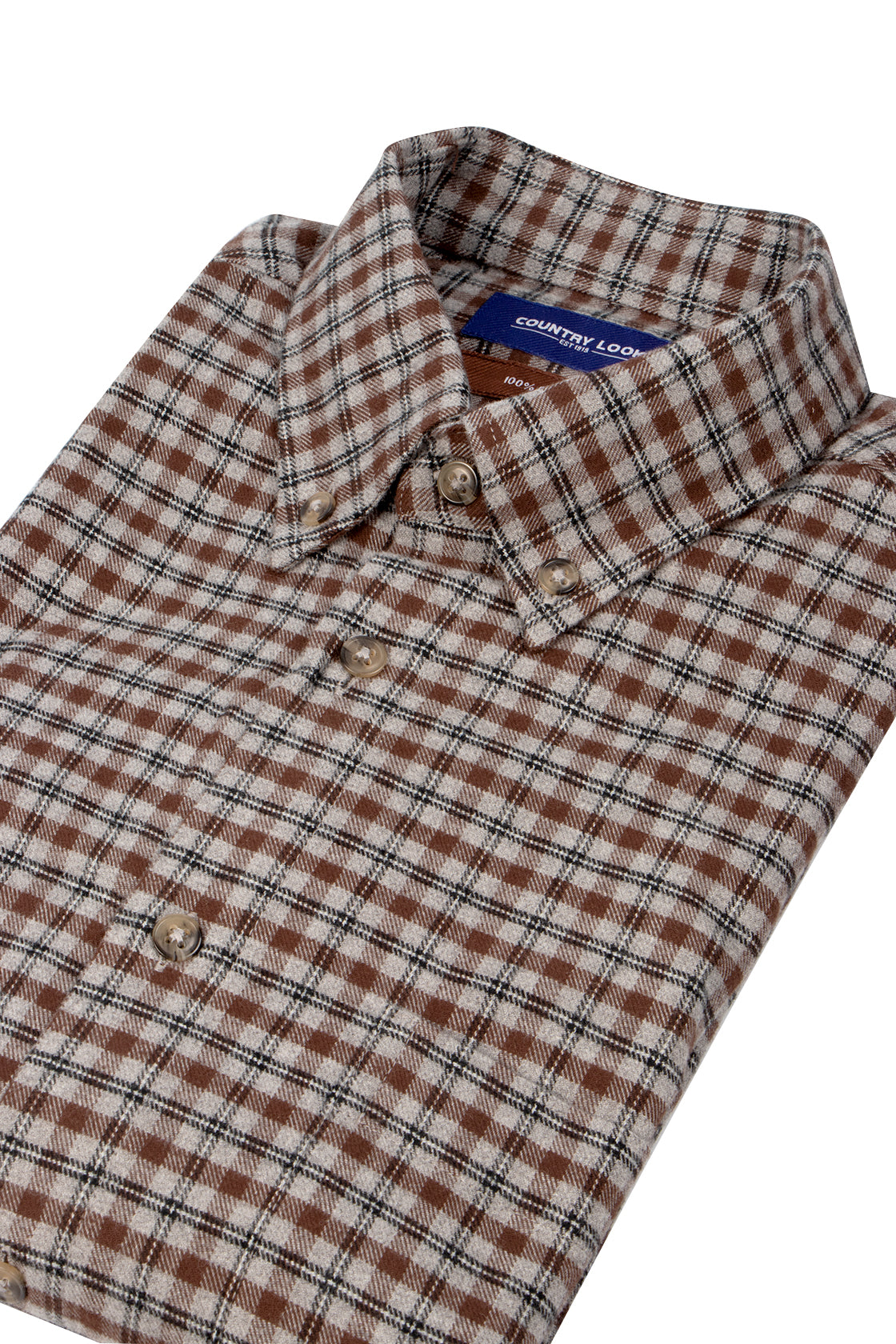 Country Look Galway Warm Cotton Shirt Brown