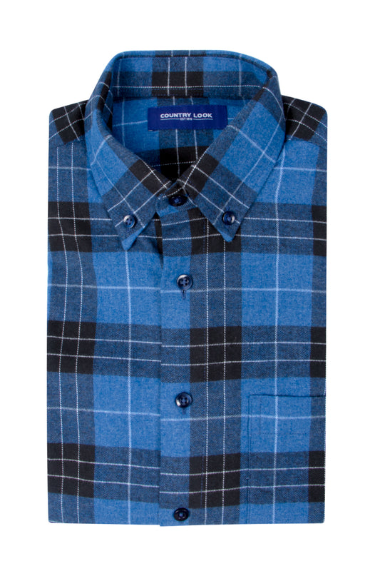 Country Look Galway Warm Cotton Shirt Blue