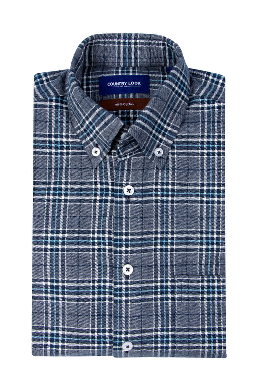 Country Look Galway Warm Cotton Shirt Navy