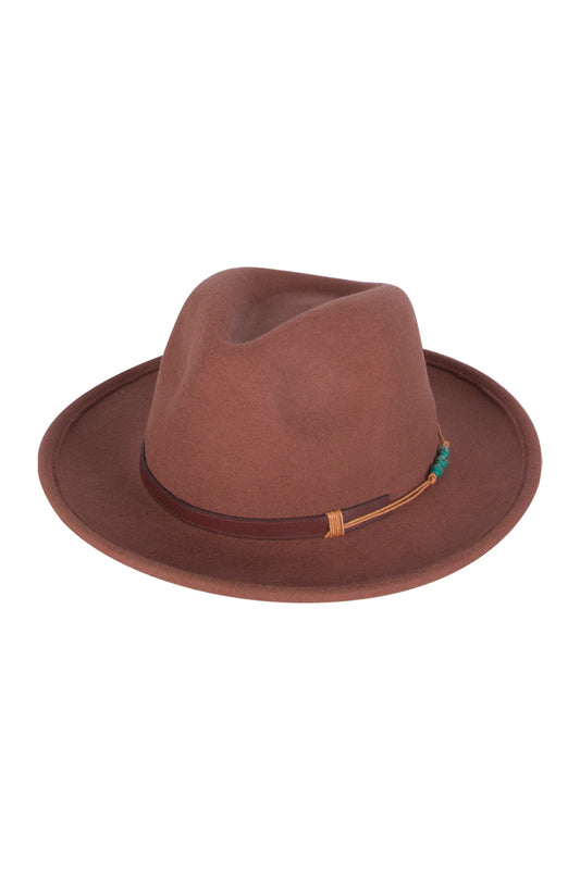 Dot & Co Foley Wool Felt Fedora Cognac