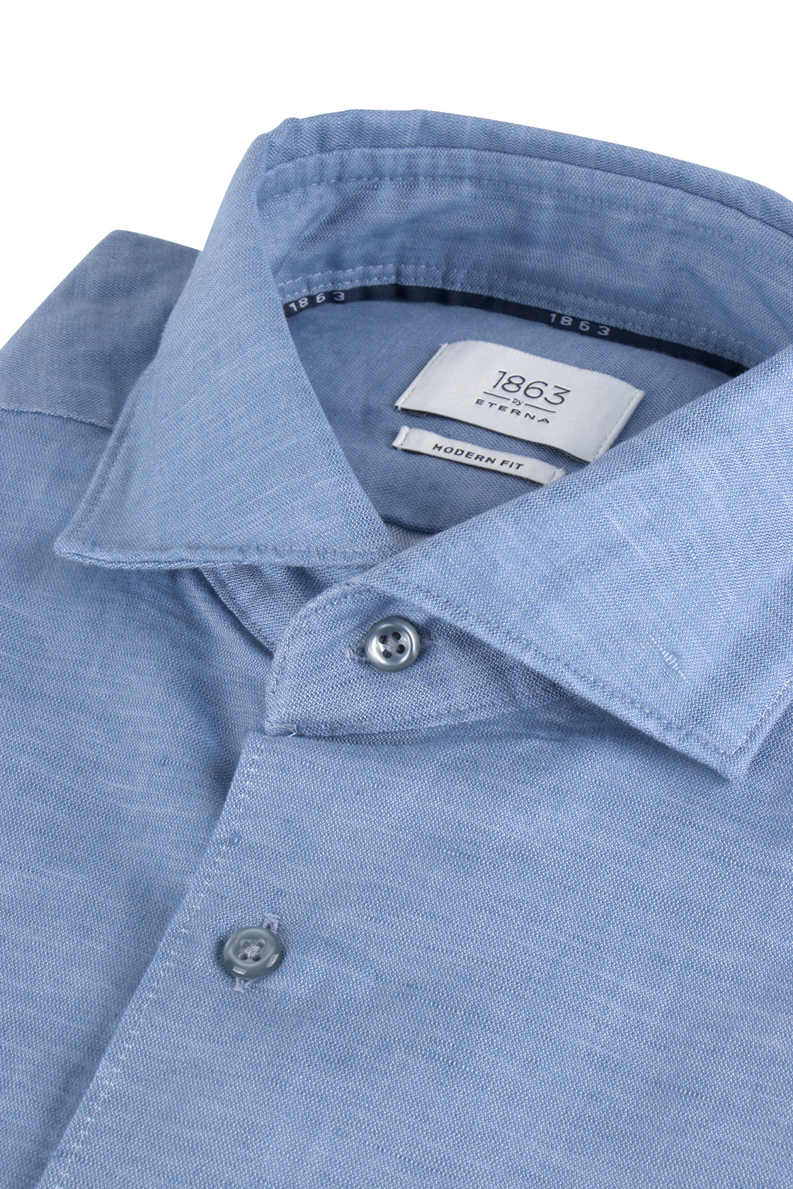 Eterna XS82 Modern Fit Linen Shirt Blue