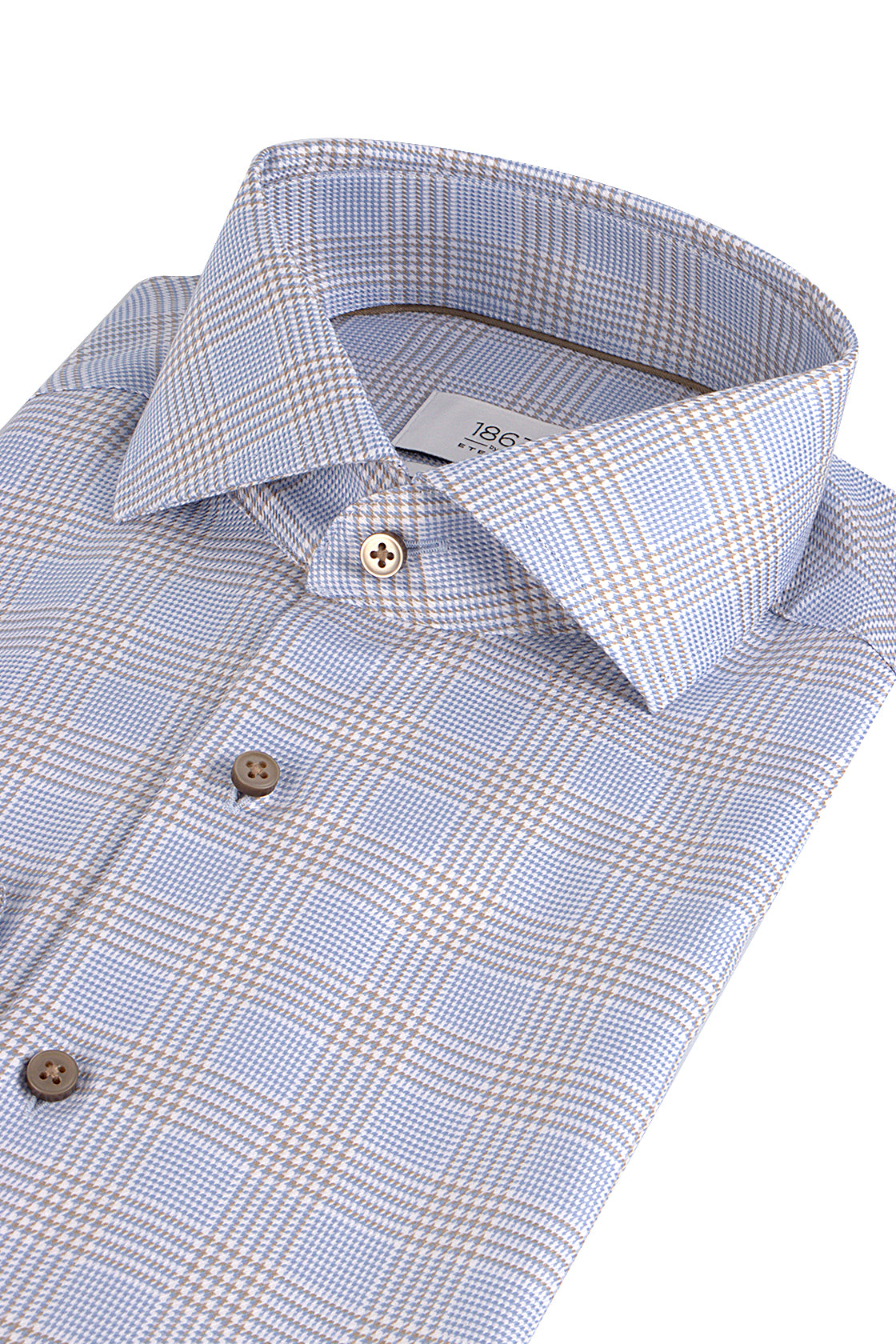 Eterna Modern Fit Check Shirt Blue