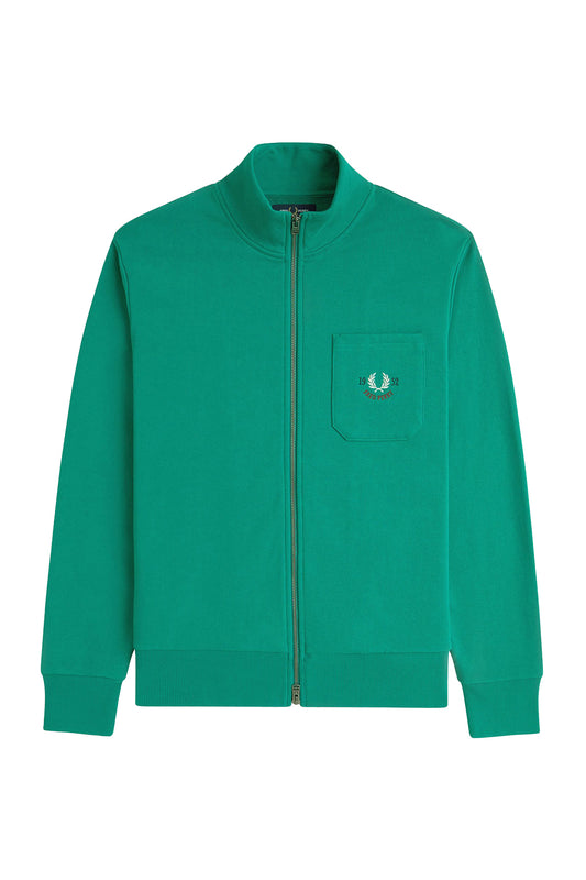 Fred Perry 1952 Zip Thru Sweatshirt Label Green