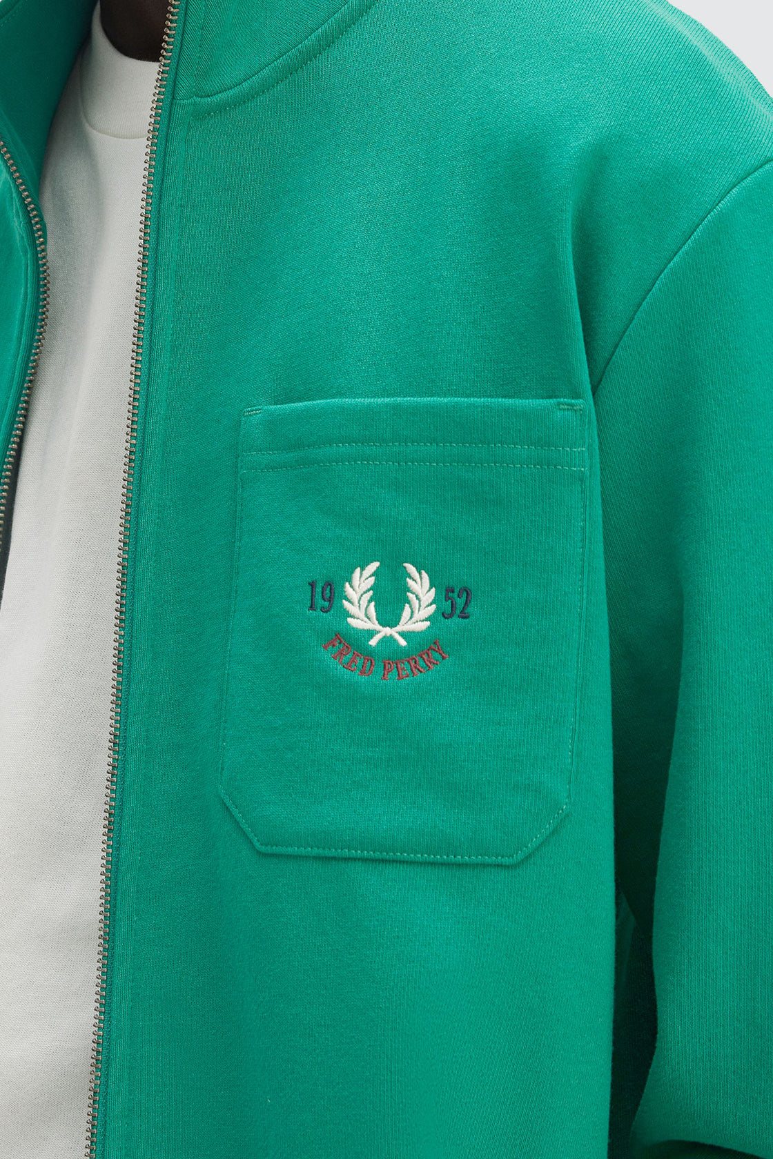 Fred Perry 1952 Zip Thru Sweatshirt Label Green