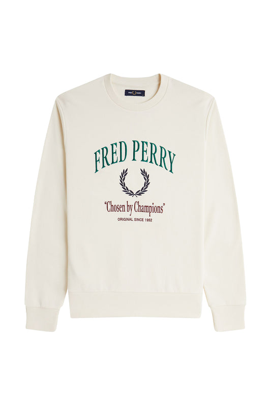 Fred Perry Emblem Champion Sweatshirt Ecru