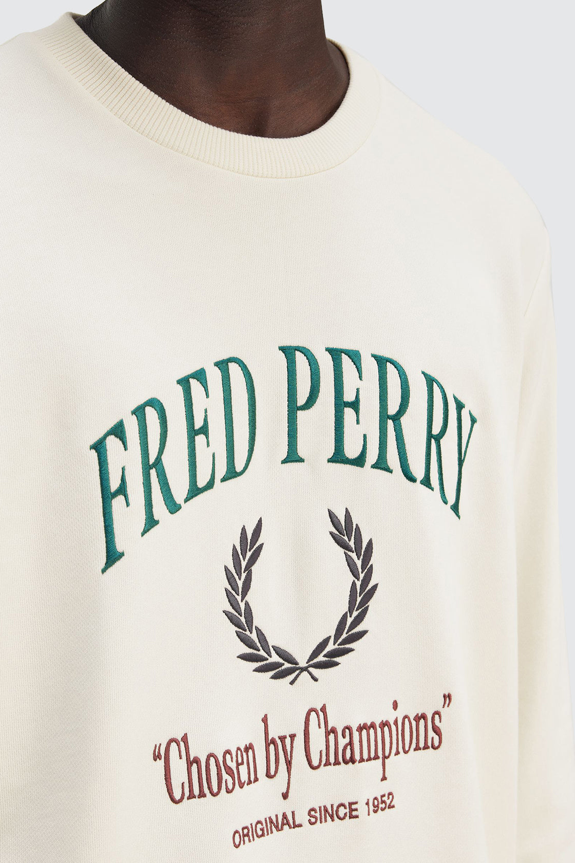 Fred Perry Emblem Champion Sweatshirt Ecru