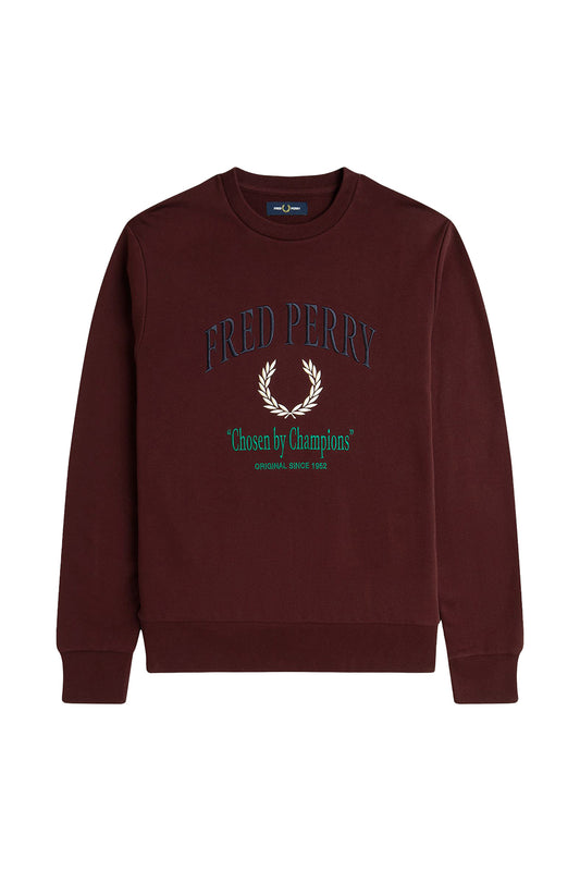 Fred Perry Emblem Champion Sweatshirt Oxblood