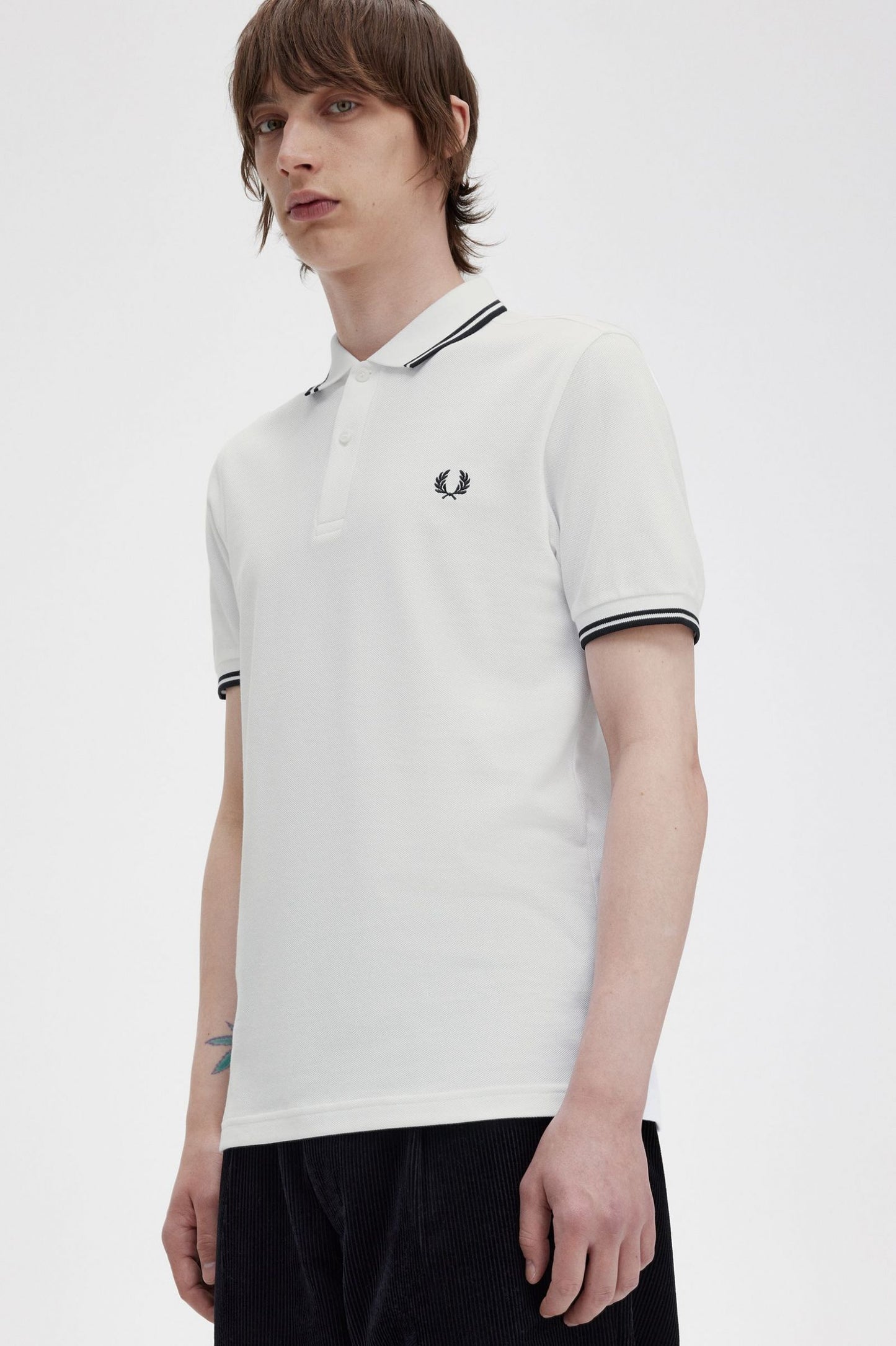 Fred Perry Twin Tipped Polo Shirt White