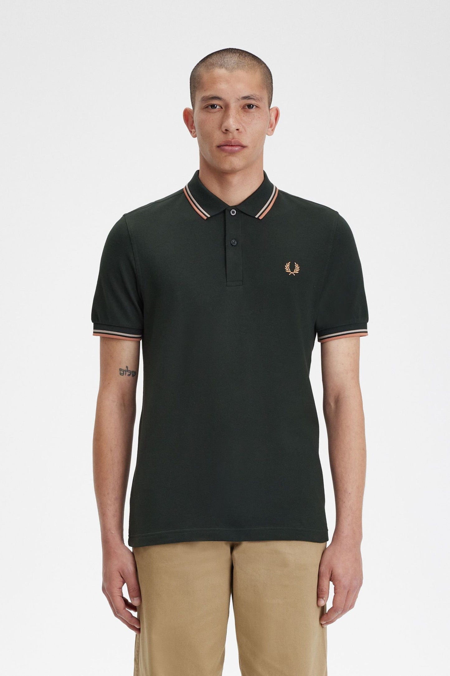 Fred Perry Twin Tipped Polo Shirt NgRe/WrGrey/LRus