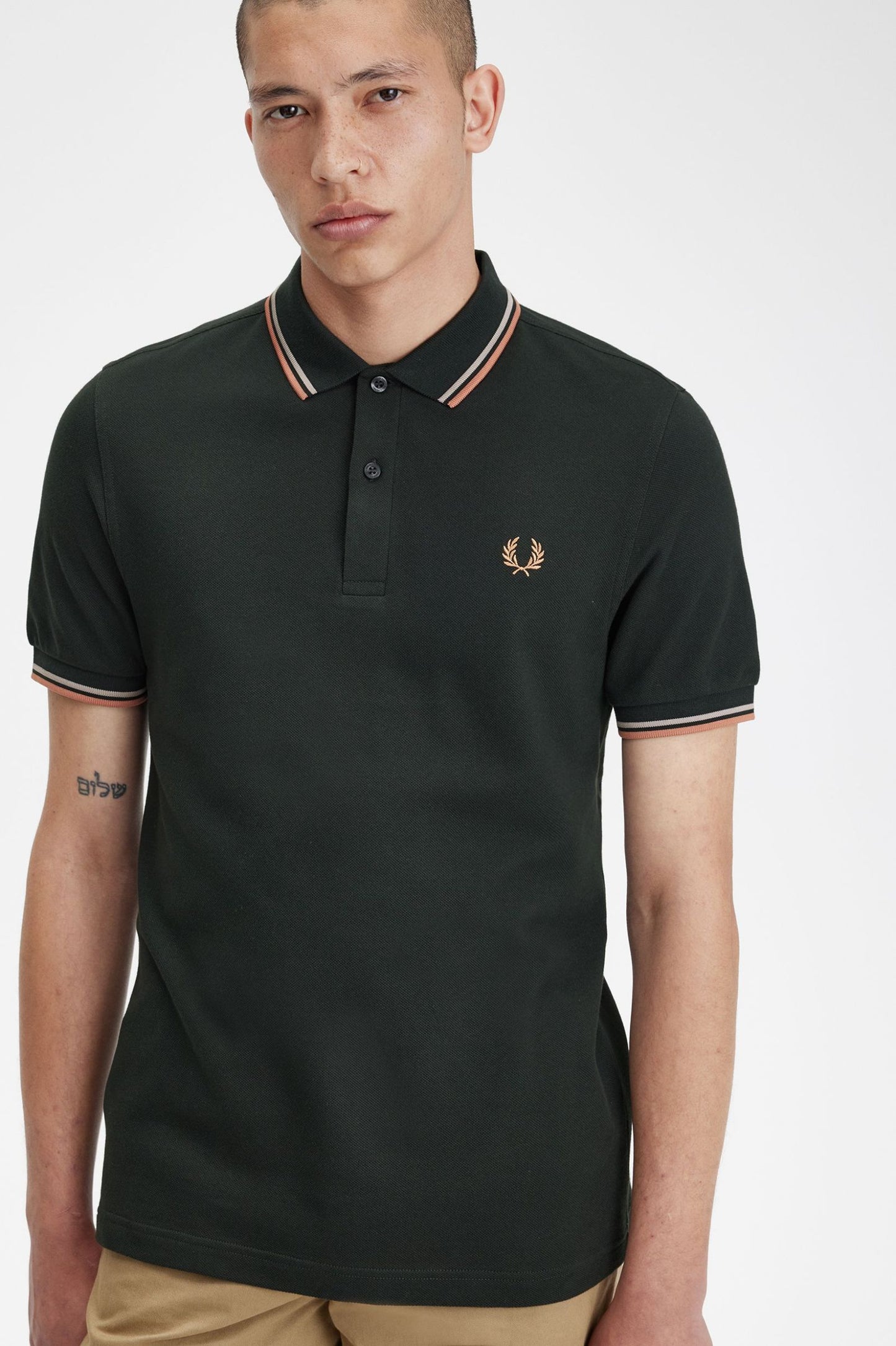 Fred Perry Twin Tipped Polo Shirt NgRe/WrGrey/LRus