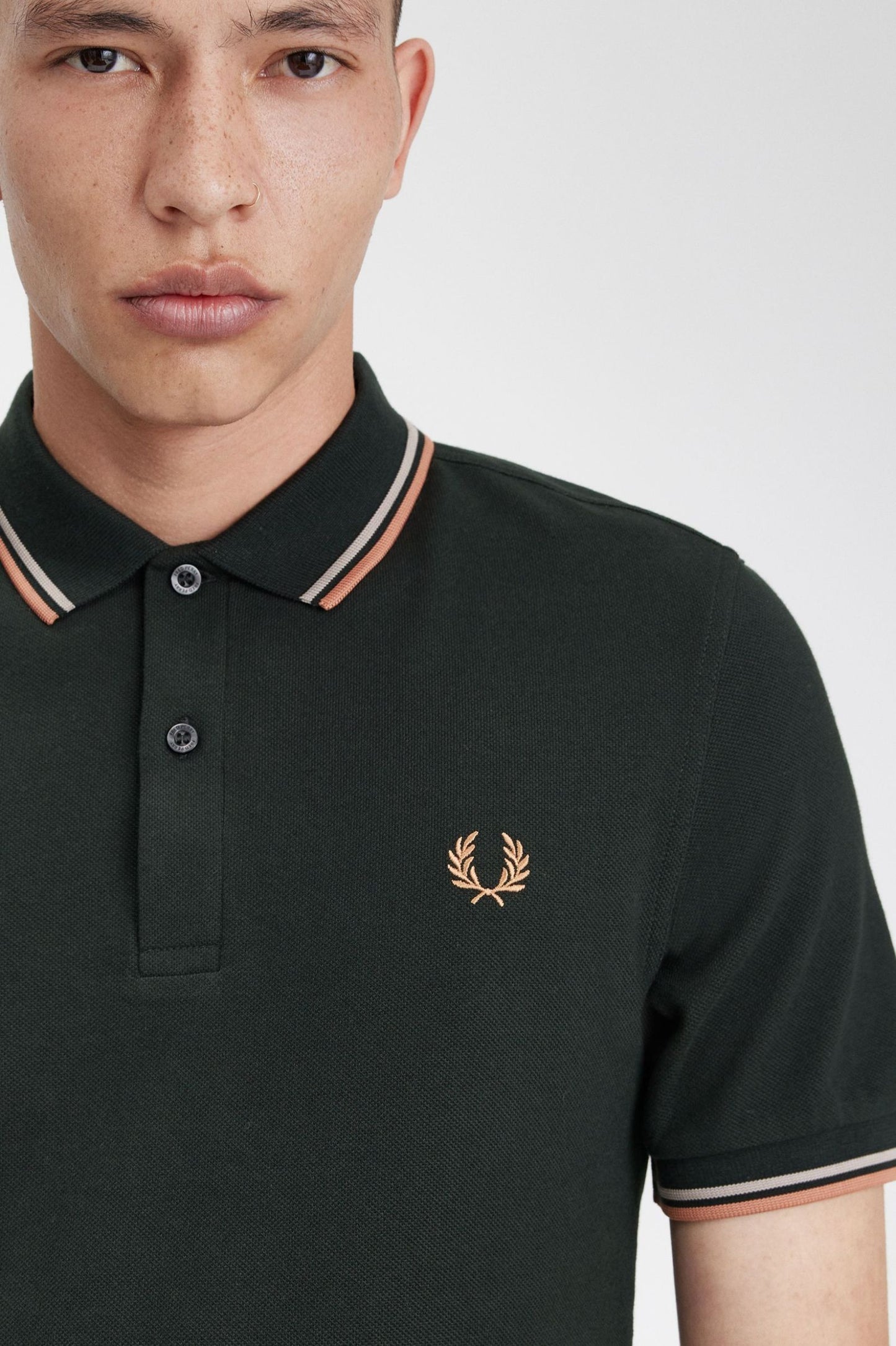 Fred Perry Twin Tipped Polo Shirt NgRe/WrGrey/LRus