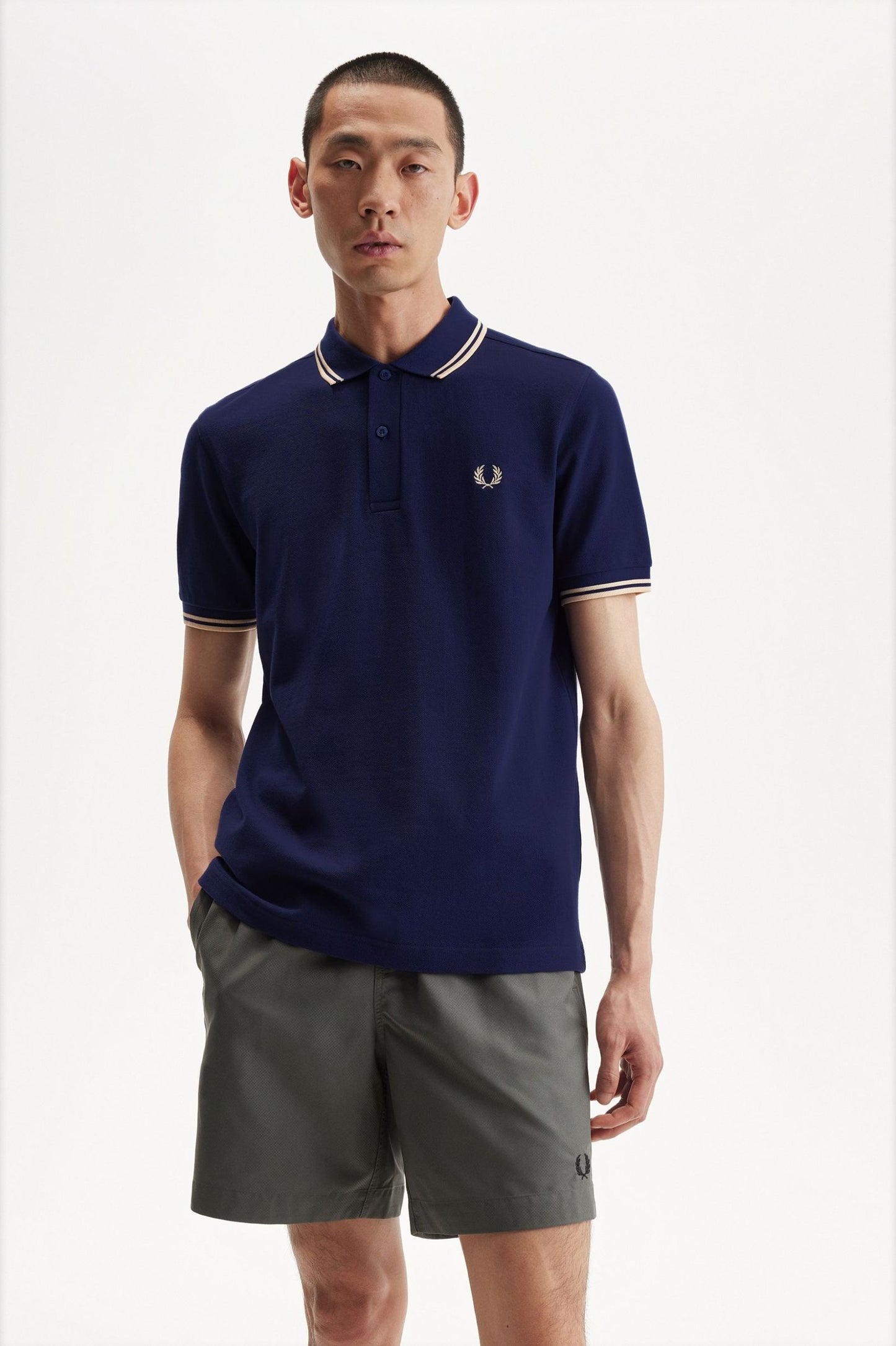 Fred Perry Twin Tipped Polo Shirt FrNavy/Ice Cream