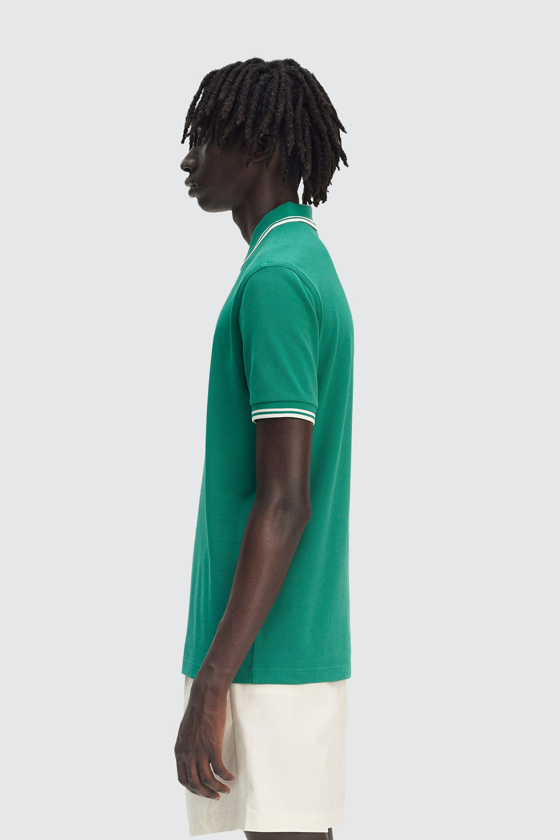 Fred Perry Twin Tipped Shirt Label Green/Ecru