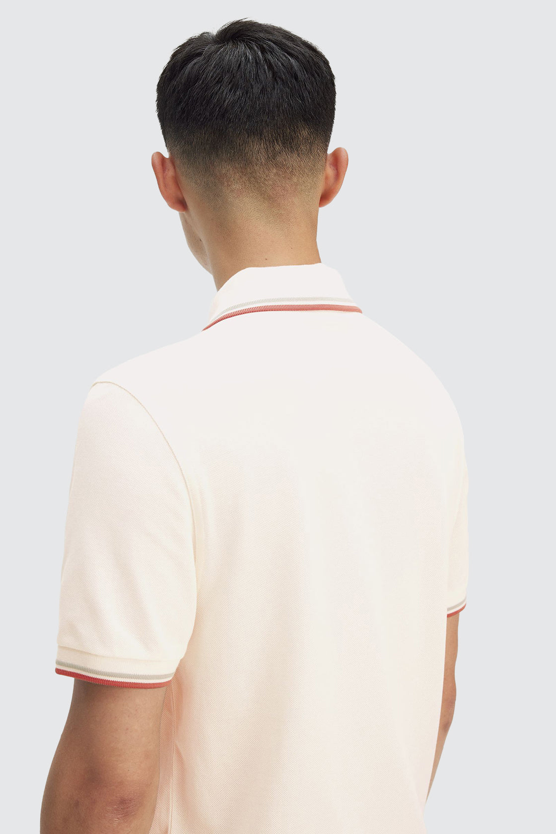 Fred Perry Twin Tipped Shirt Light Ecru/Silver Blue/Cinnamon
