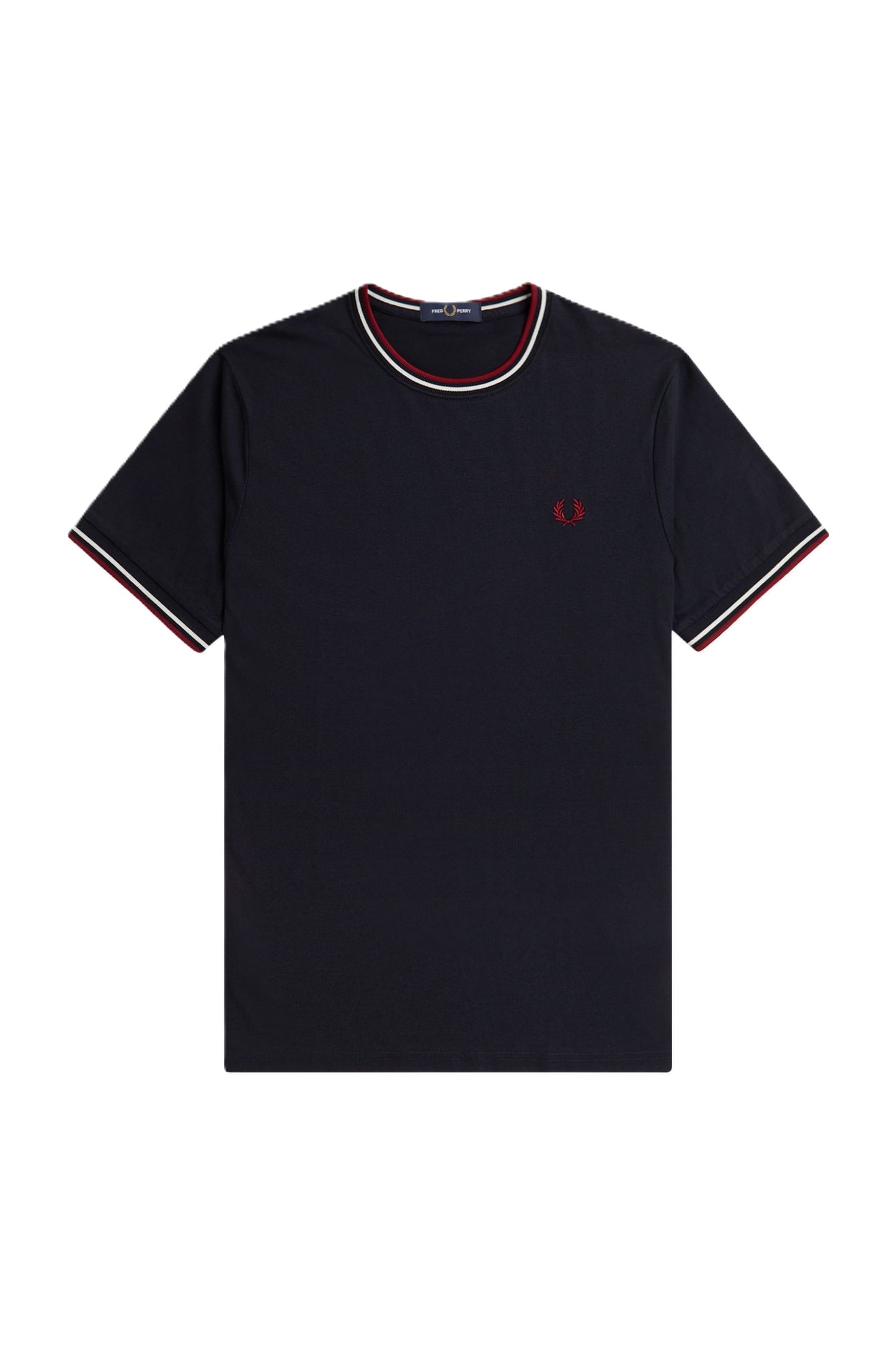 Fred Perry Twin Tipped T-Shirt Nvy/SWht/BntRed