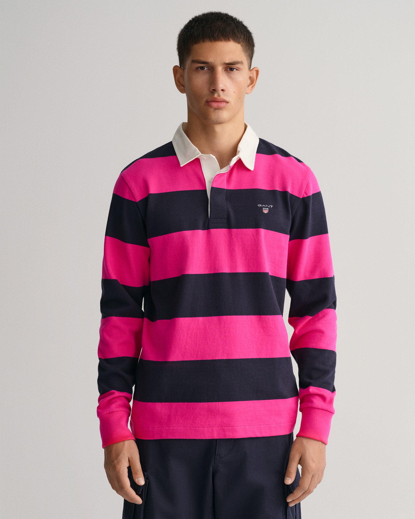 Gant Barstriped Heavy Rugger Hyper Pink