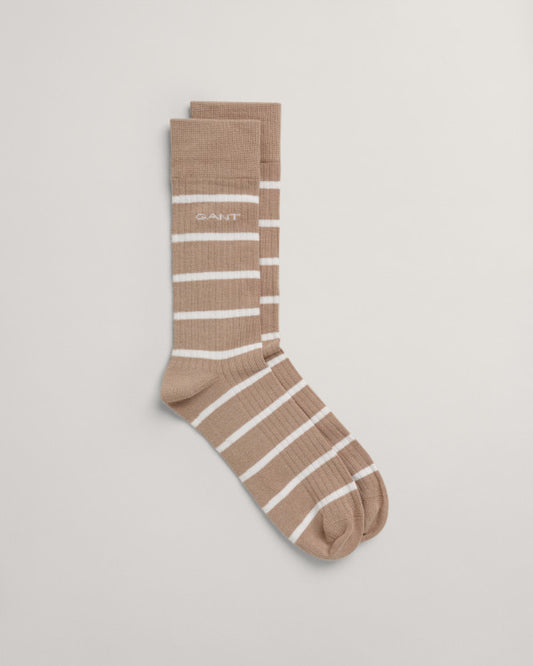 Gant Breton Stripe Rib Socks Concrete
